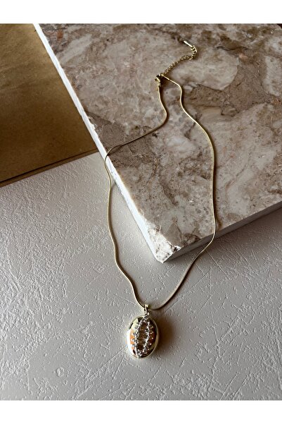 ELENOR Kadın Taş Detaylı Oval Kapaklı Çelik Kolye