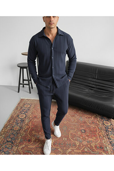 viperkombin قماش مجدّل قميص وبنطلون طقم علوي وسفلي من القماش العثماني