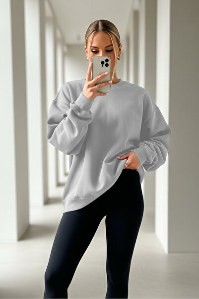 COMBİNE MİCHAİL Women's Crew Neck Oversized 3-Piece Sweatshirt