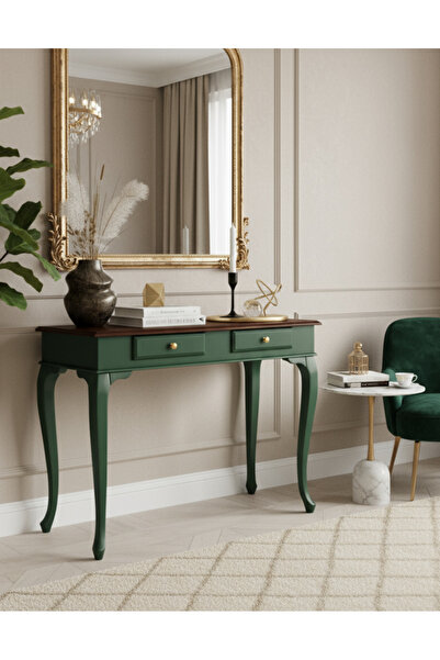 Wooding Mobilya 120 Cm Masif Lükens Yeşil Ceviz Dresuar