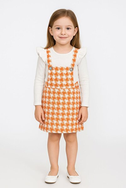 Erzani Kids Chanel Slopet Double Suit Bottom Woven Fabric Top Twist Stretch Fabric Sleeve Ruffled Badi Suit