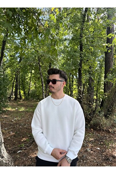 Butik Men's Oversized Crew Neck Wide Cut Sweatshirt