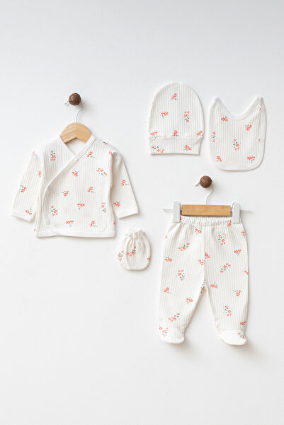 yukobaby bebeğiniz için en doğalı Baby Report Wildflower 100% Cotton 5-Piece Newborn Hospital Discharge Set Yk2313