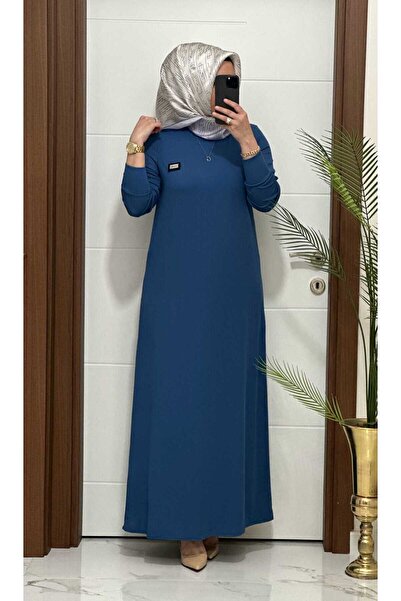 modasura 5888 K 60 İNDİGO arma detay fitilli burgu kumaş beden elbise yeni sezon