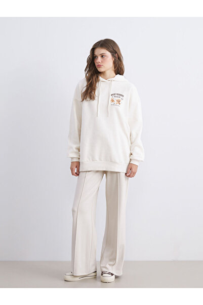 LC Waikiki Λαμπερές επιλογές από το Shining Store |   με τύπωμα oversized Γυναικείο χοντρό φούτερ με κουκούλα