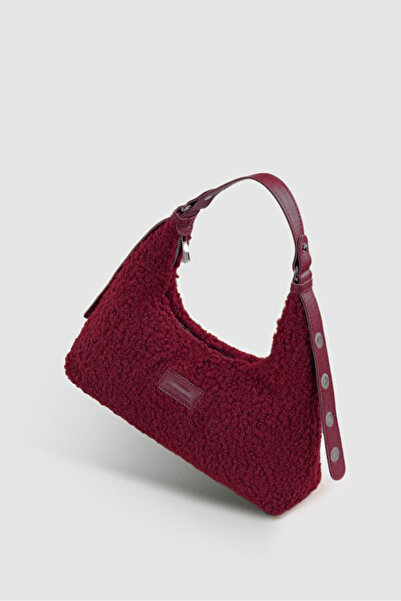 KOÇAK ÇANTA Women's Faux Fur Woven Baguette Bag