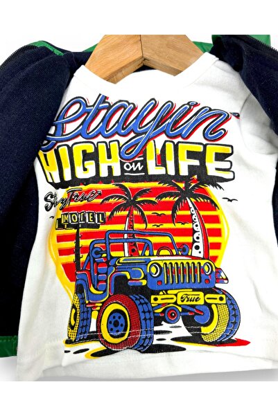 VEGAMOD Boy Baby Car Printed Raincoat 3-Piece Set 0-3-6-9-12 Months