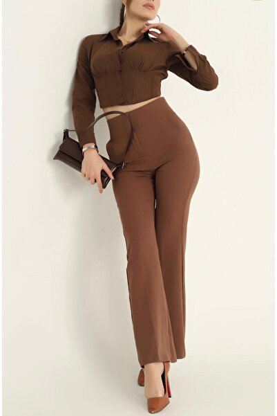 amurpars High Waist Recovery Spanish Leg Trousers