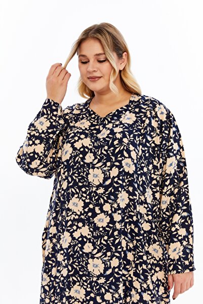 Nehir tekstil Battal Plus Size Summer Mother's Dress