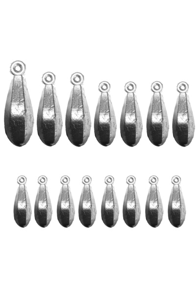 Megsaydin Armut Kurşun Seti 1x100gr + 2x75gr + 4x50gr + 8x25gr | Balık Avı Dip Kurşun Seti