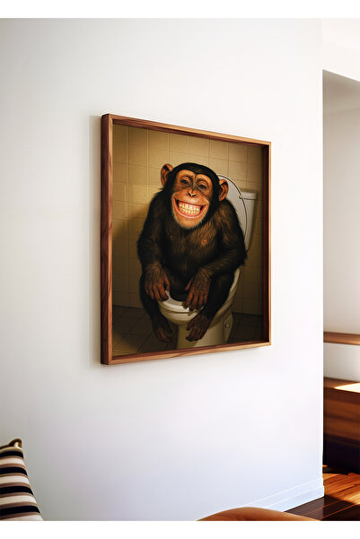 ARTHOUSECOLLECTIVE Happy Monkey - Poster pătrat - Poster fără cadru în dimens...