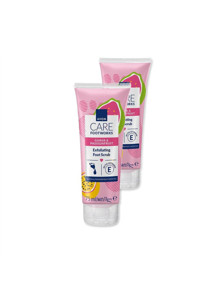 AVON Foot Works Guava&Passionfruit Ayaklar İçin Arındırıcı Scrub 75ml İkili Set