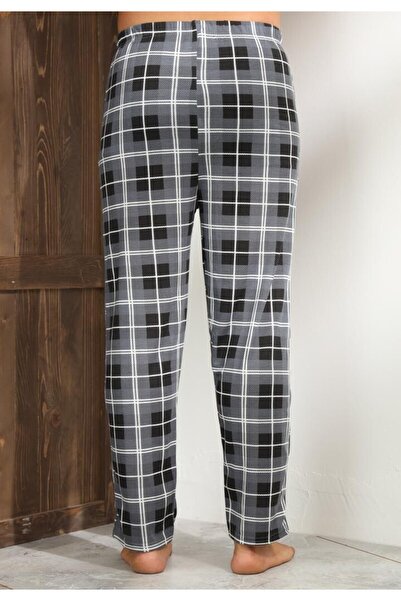 TOSKI Men's big size gray checked trousers