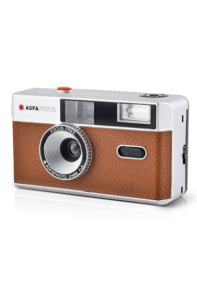 AgfaPhoto 35mm Film Camera with Flash, Brown