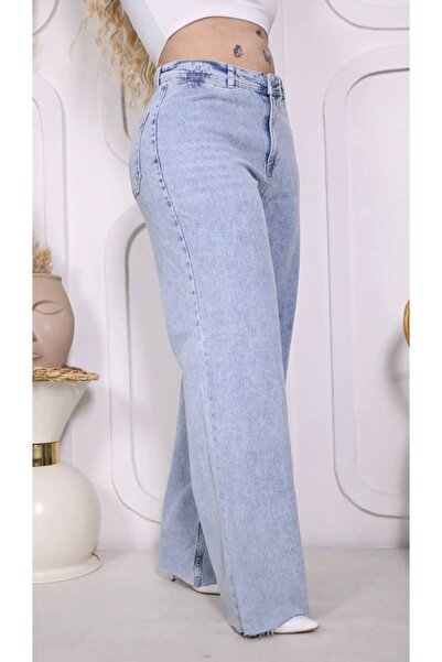 garajmood Blue Wide Leg Plus Size Jeans