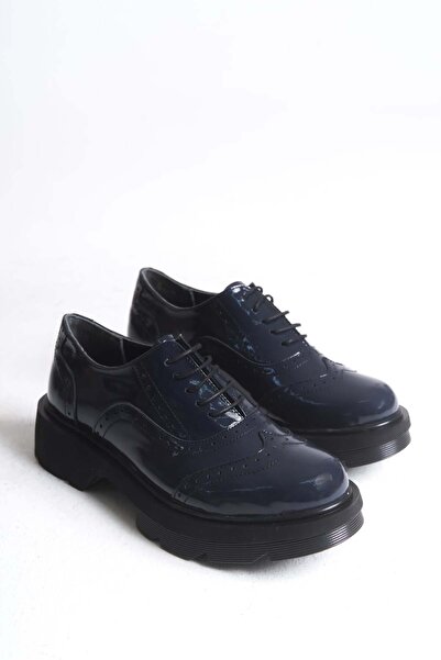 luuq shoes حذاء أوكسفورد من الجلد الطبيعي ذو نعل سميك من الجلد اللامع من OESTE