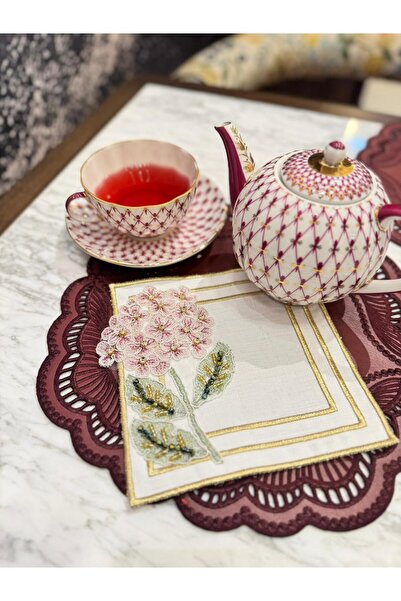 Merve Kaymakcı Ortancalı Sunum Peçetesi Pembe