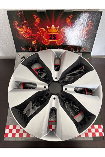 Universal Citroen C-elysee Uyumlu 15"inç Çift Renk Jant Kapağı 4'lü Takım Amblem Hediyeli