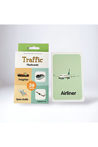 Universul Jucăriilor Traffic Flashcards – Educational set of 36 cards with means of transport