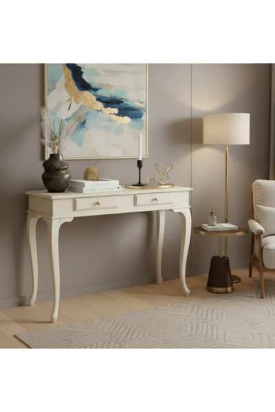 Wooding Mobilya 120 Cm Masif Lükens Krem Dresuar