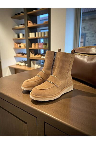 Mammamia Eforia Rachel R25-502 Tan Color Genuine Leather Full Orthopedic Women's Boots