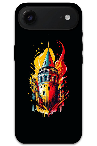 MRCİLETİSİM غطاء خلفي لهاتف iPhone 17 Air Pattern مطبوع - أصفر أحمر جالاتا