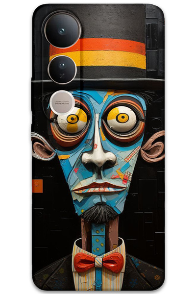 MRCİLETİSİM غطاء خلفي لهاتف Vivo V50 Lite 4G بنمط HD مطبوع - صراخ صامت