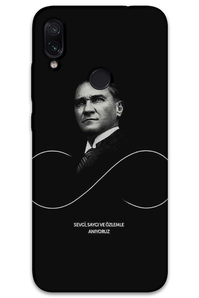 MRCİLETİSİM غطاء خلفي لهاتف Xiaomi Redmi Note 7 بنمط HD مطبوع - أتاتورك إنفينيتي