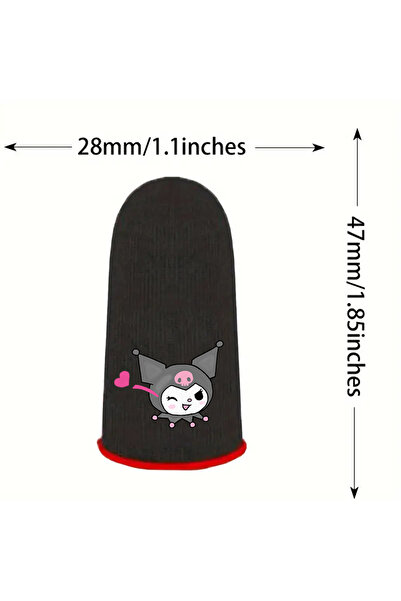 İMEXTECH Bilişim Burada Pubg Kuromi Desenli Oyun Eldiveni Ter Geçirmez 1 Çift 2 Adet Parmaklık