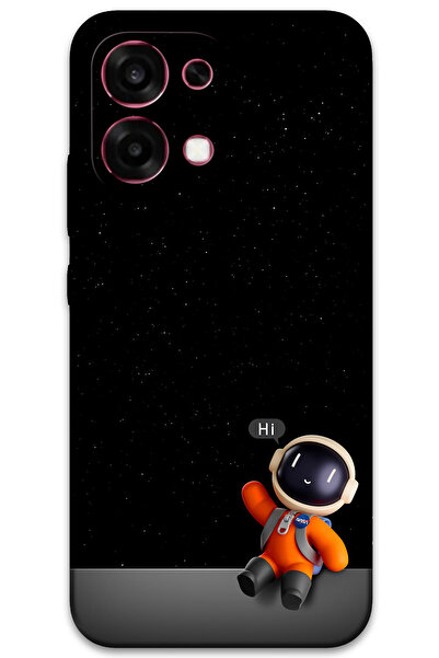 MRCİLETİSİM Oppo A6 Pro 4G Kılıf HD Desen Baskılı Arka Kapak - Astronot Hi