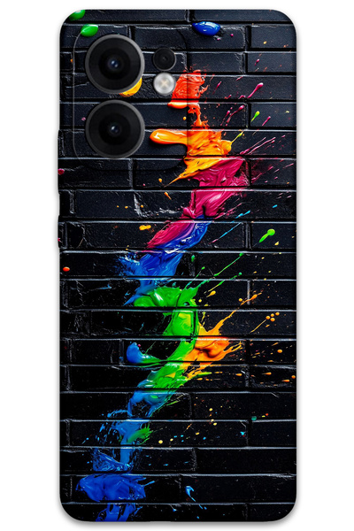 MRCİLETİSİM غطاء خلفي لهاتف اوبو رينو 13F 5G بنمط HD مطبوع - فرشاة ملونة