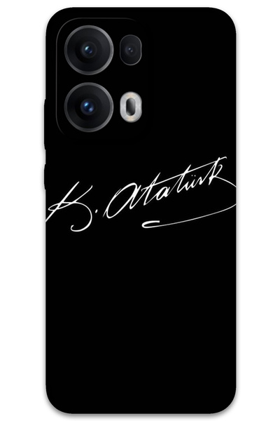 MRCİLETİSİM غطاء خلفي لهاتف اوبو رينو 13 برو 5G بنمط HD مطبوع - توقيع أتاتورك
