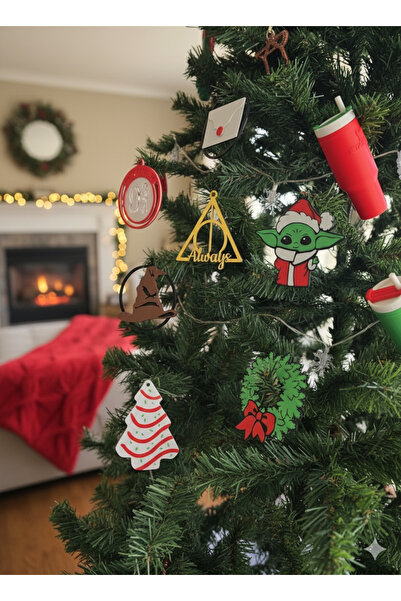 Store Baby Yoda (Grogu) Renkli Yılbaşı Süsü 4'lü Set