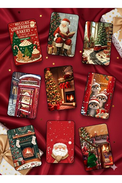 PRİNTOPİA DESİGN Yılbaşı Temalı Buzdolabı Magneti 9 Adet – Yeni Yıl Hediye Se...