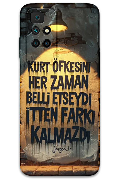 MRCİLETİSİM غطاء خلفي لهاتف Xiaomi Redmi 10 بنمط HD مطبوع - غضب الذئب