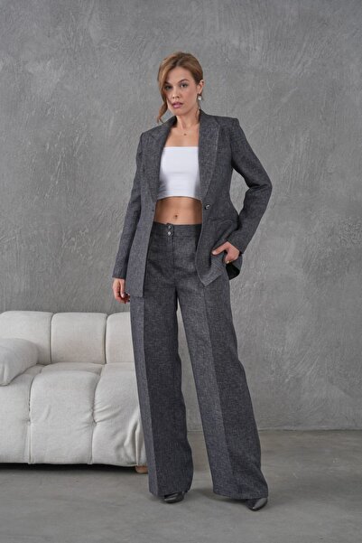 nodilife Flamlı Yünefekt Women's Suit Gray