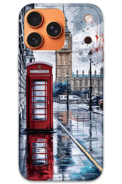 MRCİLETİSİM غطاء خلفي لهاتف iPhone 17 Pro Max بنمط HD مطبوع - لندن