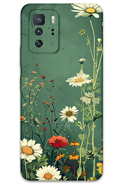 MRCİLETİSİM غطاء خلفي لهاتف Xiaomi Poco X3 GT بنمط HD مطبوع - ديزي أخضر