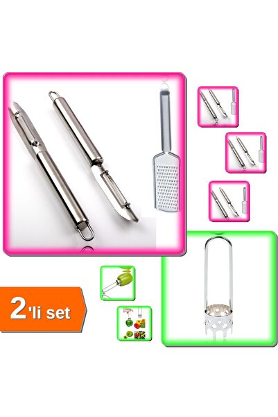 HerEveOyuncak Dolma Biber - Kabak Oyacağı Uzun + İnox Soyacak + Rende 2 Parça...