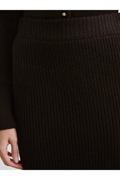 LC Waikiki Lcw vision brown elastic waist knit skirt