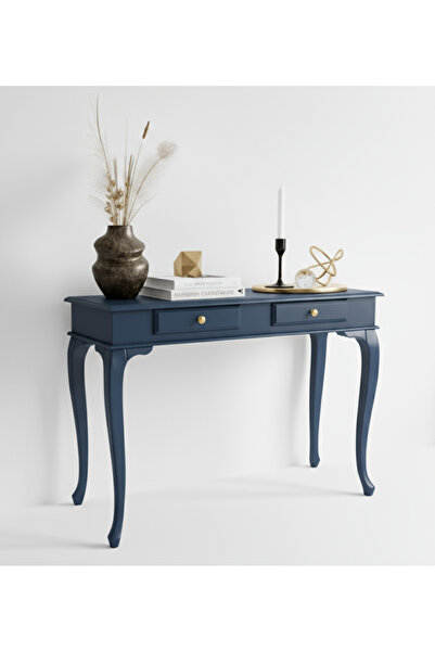 Wooding Mobilya 120 Cm Masif Lükens Koyu Mavi Dresuar