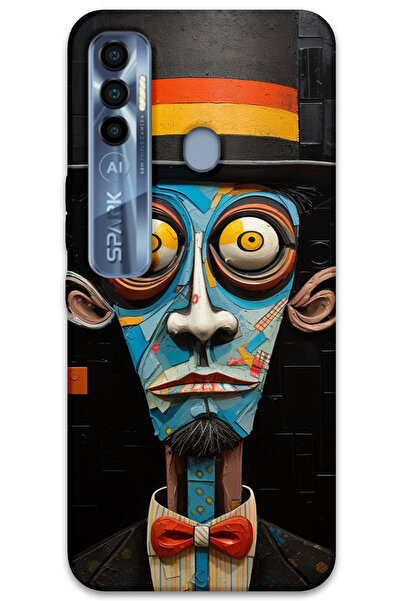 MRCİLETİSİM غطاء خلفي لهاتف تكنو سبارك 7 برو بنمط عالي الدقة مطبوع - صراخ صامت