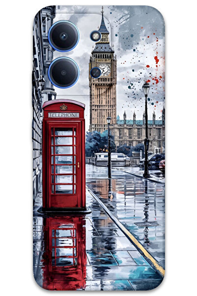 MRCİLETİSİM غطاء خلفي لهاتف Xiaomi Redmi 15C 5G بنمط HD مطبوع - لندن