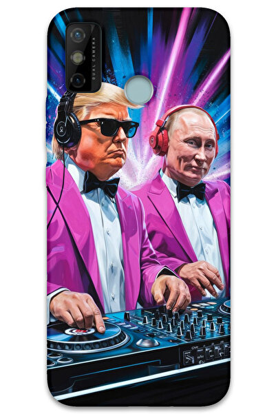 MRCİLETİSİM غطاء خلفي لهاتف Tecno Spark 6 Go بنمط HD مطبوع - دي جي ترامب بوتين