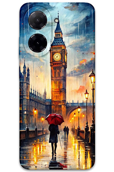 MRCİLETİSİM غطاء خلفي لهاتف Xiaomi Redmi A5 4G بنمط HD مطبوع - برج الساعة