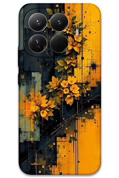 MRCİLETİSİM Xiaomi Mi 15t Case Hd Pattern Printed Back Cover - Yellow Flowers