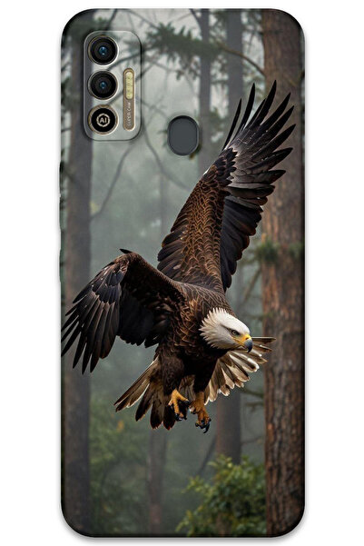 MRCİLETİSİM غطاء خلفي لهاتف تكنو سبارك 7T بنمط HD مطبوع - النسر