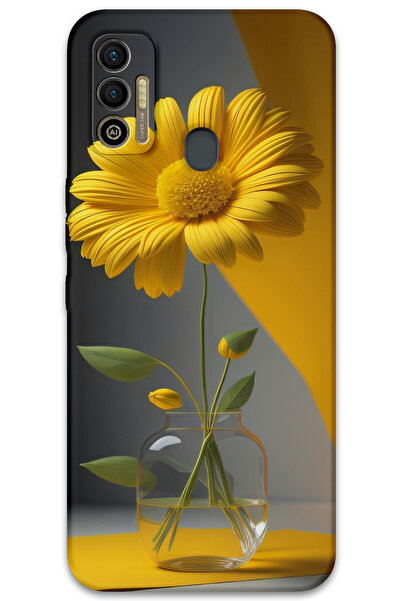 MRCİLETİSİM غطاء خلفي لهاتف تكنو سبارك 7T بنمط HD مطبوع - زهرة الفانوس