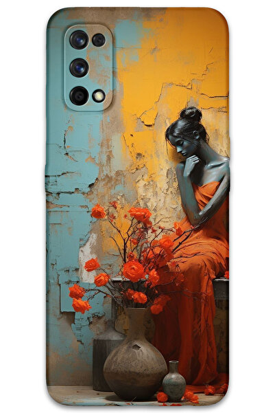 MRCİLETİSİM غطاء خلفي لهاتف Realme 7 Pro بنمط HD مطبوع - امرأة وحيدة