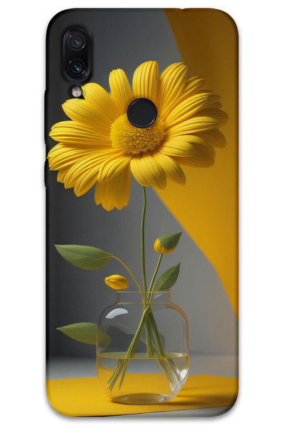 MRCİLETİSİM غطاء خلفي لهاتف Xiaomi Redmi Note 7 بنمط HD مطبوع - زهرة الفانوس